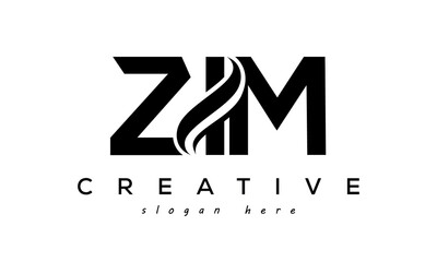 Letter ZIM creative logo design vector	 - obrazy, fototapety, plakaty