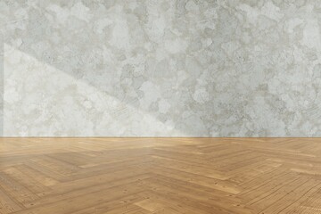 Floated concrete and wood floor interior