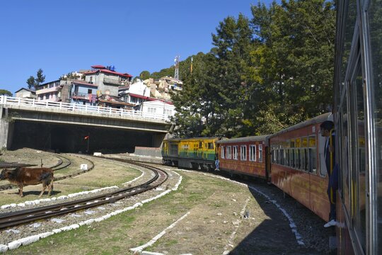 train in the mountains tunnel