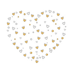 Hearts doodle. Heart shape hand drawn illustration. Love