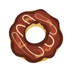 Donut with sweet glaze and multicolored powder. 