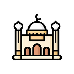 islamic mosque icon outline color