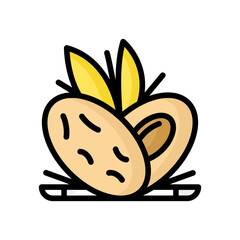 Islamic date fruit icon outline