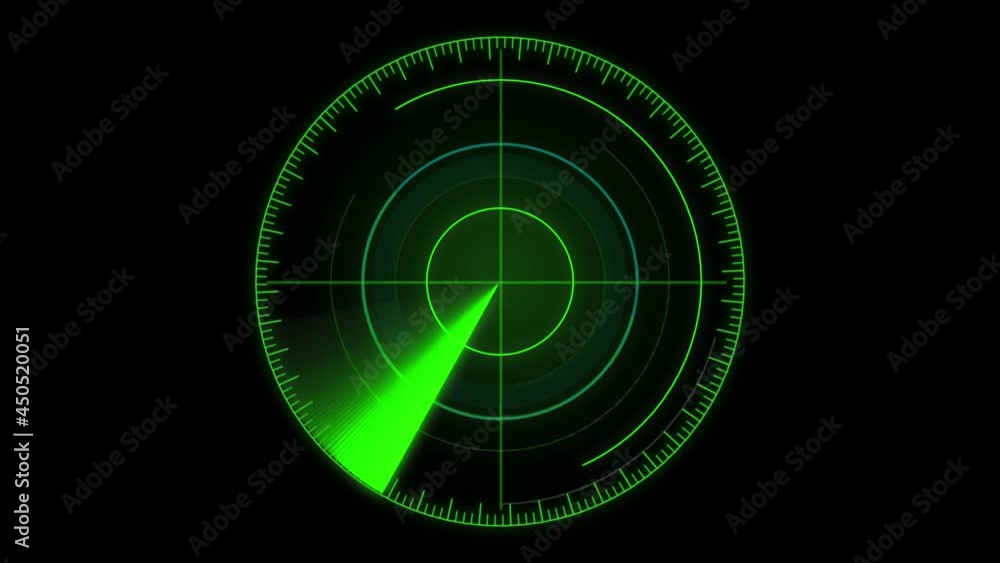 Poster motion graphic of blue color sonar radar screen searching line digital technology loop background, f