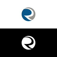 R abstract icon unique style vector logo design template