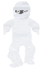 Happy Halloween illustration of a cute smiling mummy man