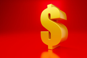Dollar symbol in gold color