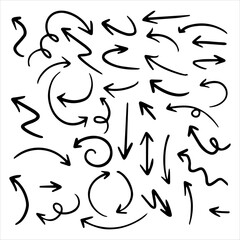 vector set of hand drawn arrows