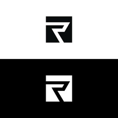 Fototapeta premium R abstract icon unique style vector logo design template