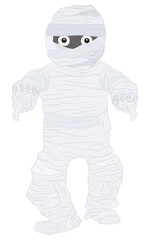 Happy Halloween cute mummy man illustration