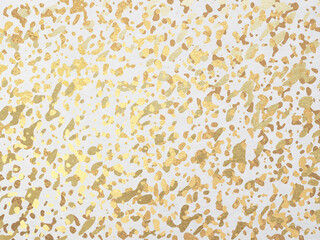 Washi paper texture with golden glittery splatter pattern. White and gold Japanese style background.