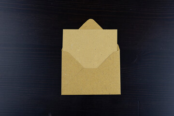 Little paper envelope with card for mockup use