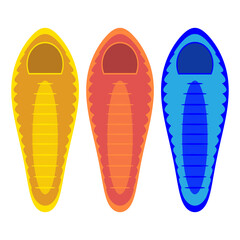 Sleeping Bag Silhouette Isolated on White Background