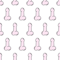 Vector seamless pattern with penis - obrazy, fototapety, plakaty
