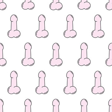 Vector seamless pattern with penis