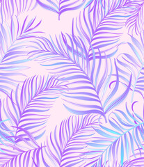 Trropic flower pattern. Vector tropical seamless illustration.
