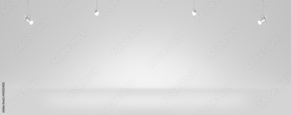Poster white studio room background or blank wall backdrop and interior empty design gradient template wall