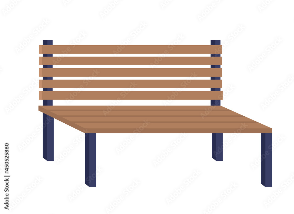 Poster bench for public places semi flat color vector object. full sized item on white. long seat for parks