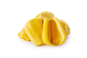 jackfruit With green leaf isolated on white background.