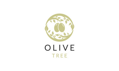 olive oil tree logo design vector