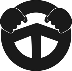 Steering wheel simple icon