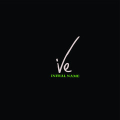 ve black background handwritten logo