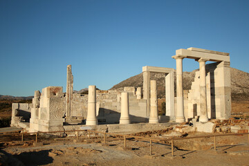 Obraz premium Ruins of Temple of Demeter at sunset, Naxos Island, Cyclades, Greece