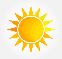 Sun icon, summer symbol.