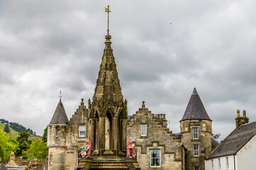 A view across the roof tops of Falkland, Scotland on a summers day