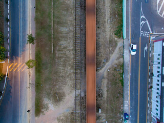 trains on a railroad