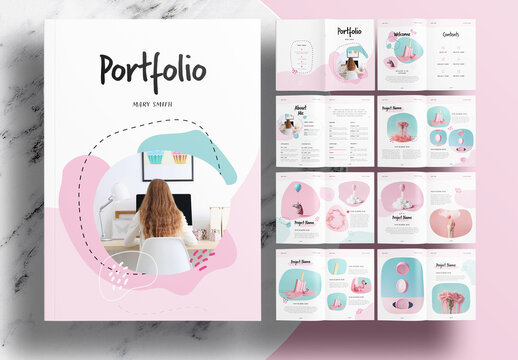 Minimalist Pink Portfolio Brochure Layout
