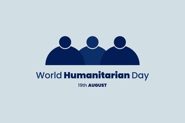 World Humanitarian Day typography vector background design.  Human sign vector illustration.