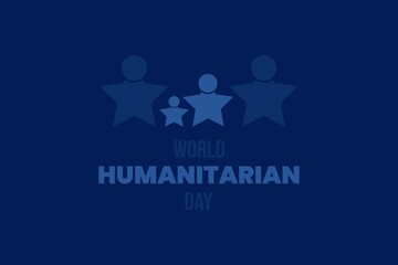 World Humanitarian Day typography vector background design.  Star Human sign vector illustration.