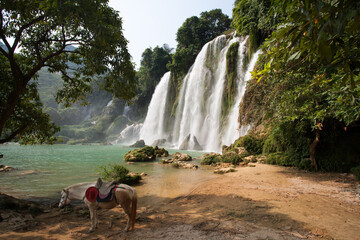 waterfall in the mountains