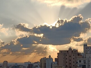 Obraz premium sunset in the city