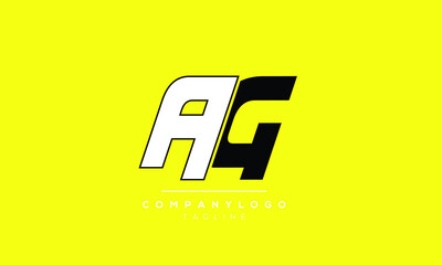 Abstract Letter Initial AG GA A G Vector Logo Design Template