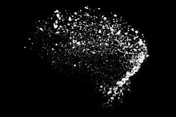 White splashes isolated on black background. Abstract vector explosion. Digitally generated image. Illustration, EPS 10.