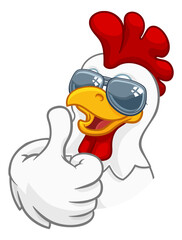 Chicken Rooster Cockerel Bird Sunglasses Cartoon