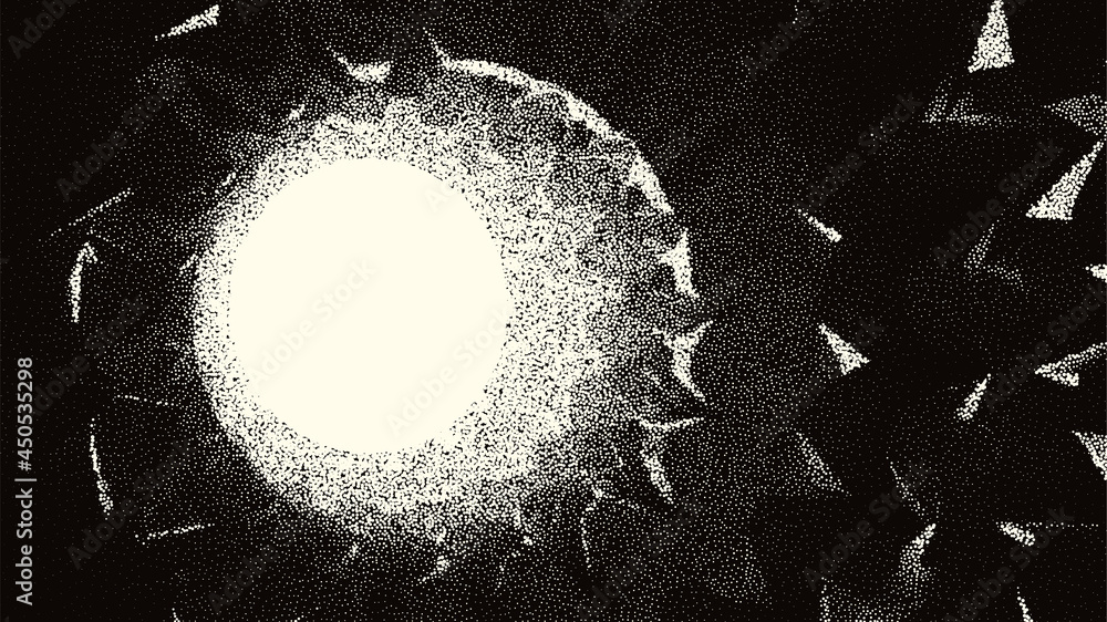 Poster retro styled docking corridor on space station or light at the end of tunnel concept for sci-fi post