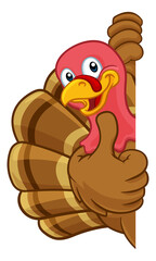 Turkey Thanksgiving or Christmas Cartoon Character