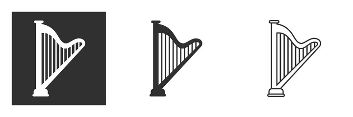 Harp glyph icon vector. Flat vector harp symbol sign from modern music collection for mobile concept and web apps design.
