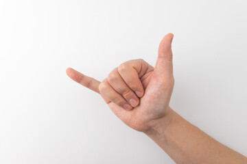 Naklejka premium human hand on a white background