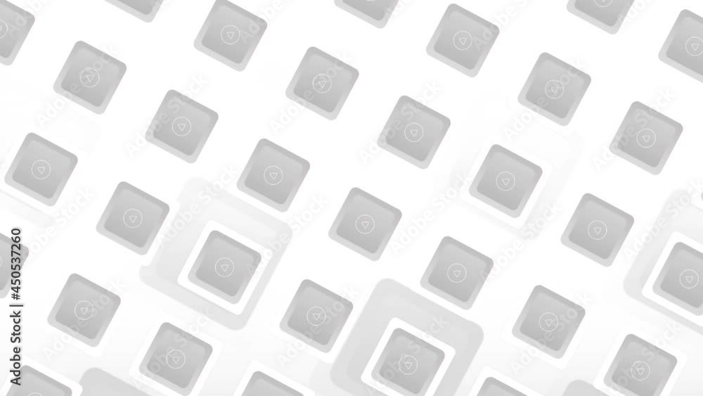 Poster abstract diagonal monochrome rows of squares with appearing triangle silhouette on the each of them.