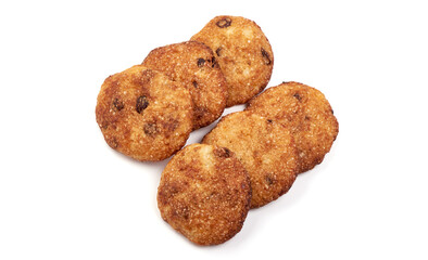 Homemade corn cookies, isolated on white background. High resolution image.