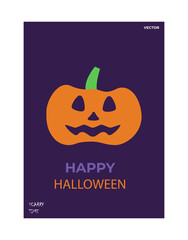 Happy halloween day. A set of simple vector illustration. Poster, banner, cover, background. Vector banner illustration concept. Party poster for halloween night.