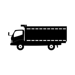 vector  silhouette illustration of truck land transportation.