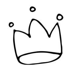 Doodle crown cartoon. Vector pattern. A decorative element. Vector decorative object.