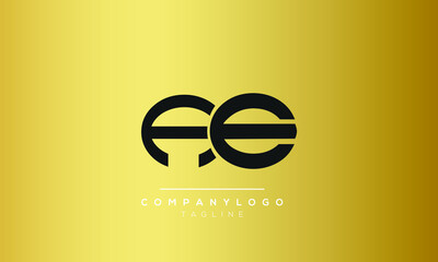 Obraz premium Abstract Letter Initial AE EA A E Vector Logo Design Template