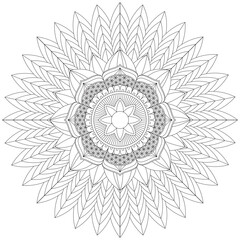 Leaf Flower Petal Coloring Mandala Art Simple Graphic Shape Vector Floral Oriental Outline Vintage Decorative Elements Pattern Illustration Islam Arabic Indian Turkish Mystic Religion Morals Lotus