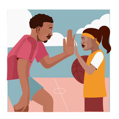 Dad daughter PinkYellowBlue 5